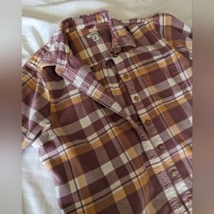 LL Bean Lavender and Ivory Thick Flannel Shirt
